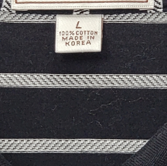 🏌‍♂️PETER MILLAR⛳️ PREMIUM💎GOLF POLO BLACK&WHITE STRIPED🏌SIZE L - Picture 7 of 8